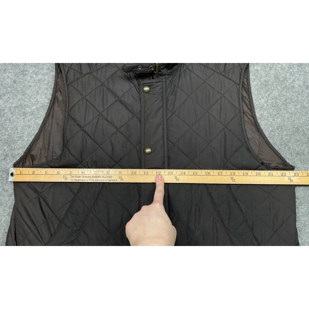 Polo Ralph Lauren Leyland Quilted Vest Brown Large Field Zip Corduroy Collar